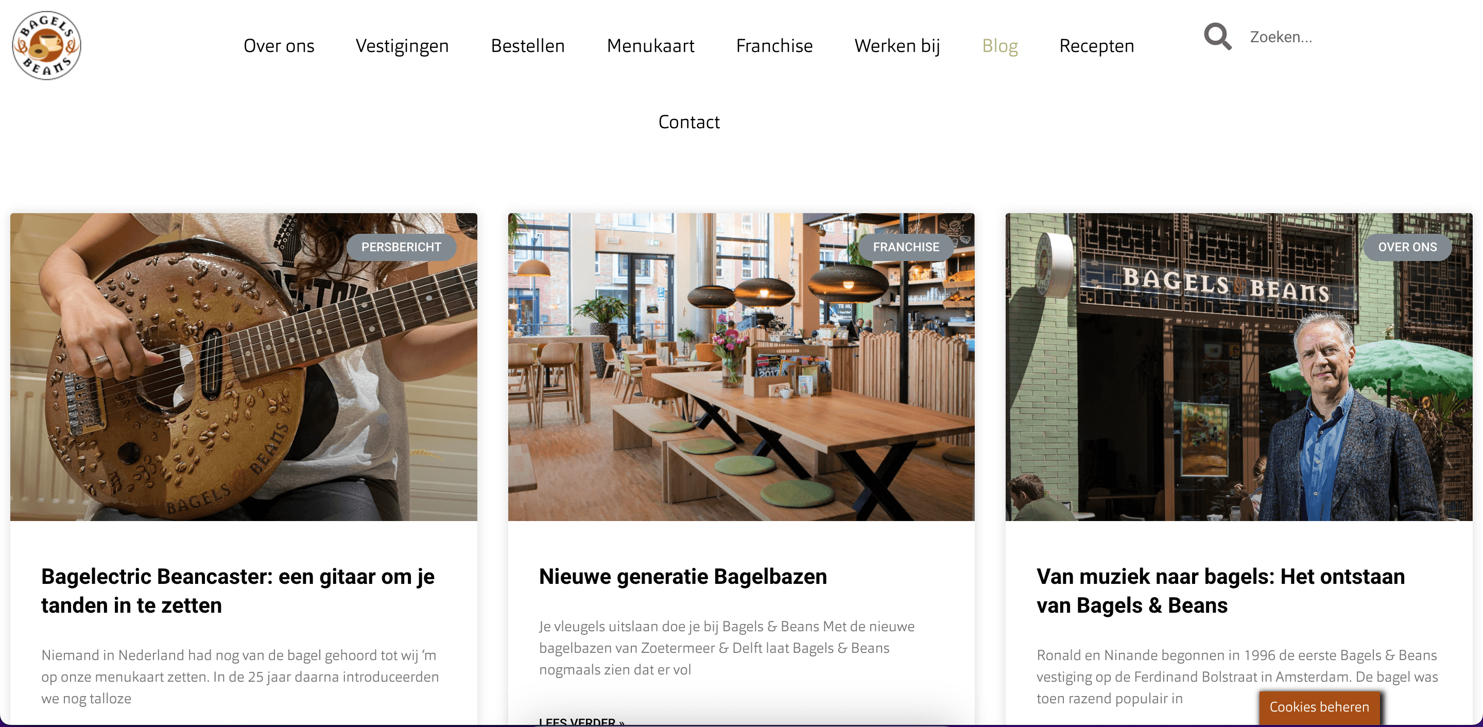 Bagels & Beans - Current website - Blog